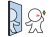 鏡の自分にうっとりしている棒人間