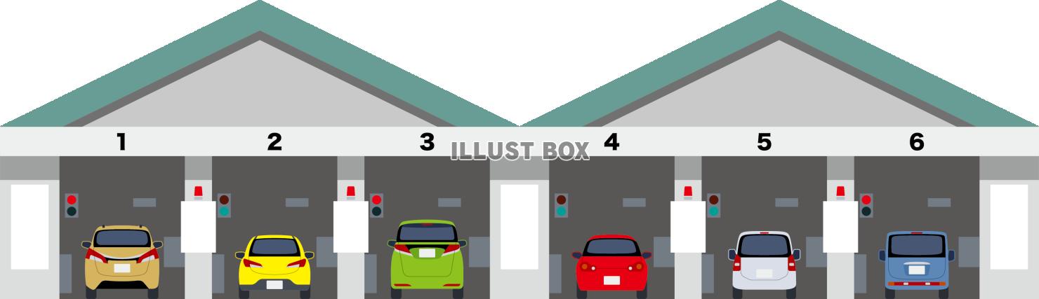 シンプルな車検場のイラスト