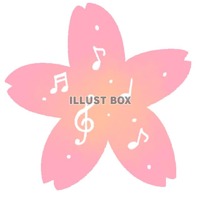 春色の桜と音符のワンポイント