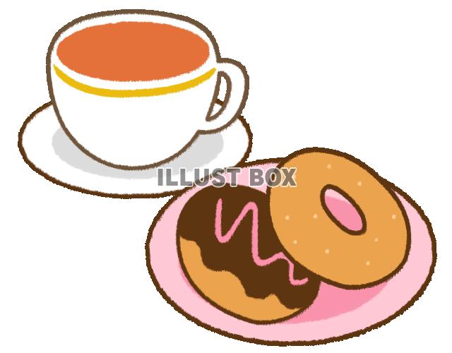美味しそうな紅茶とドーナッツ