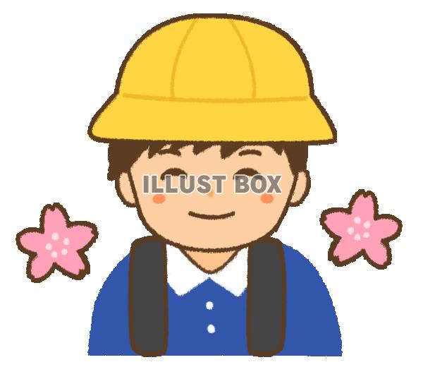 にっこり笑ったランドセルの男の子