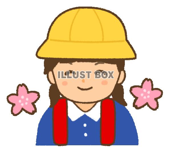 にっこり笑ったランドセルの女の子