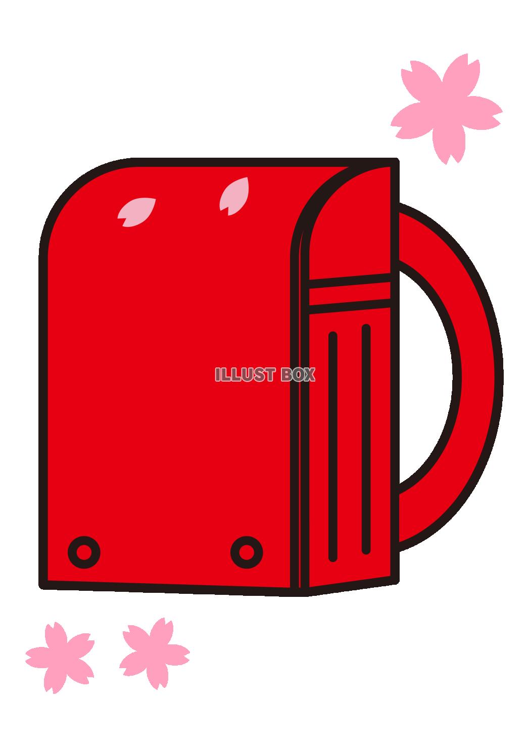 5_イラスト_ランドセル・赤・桜