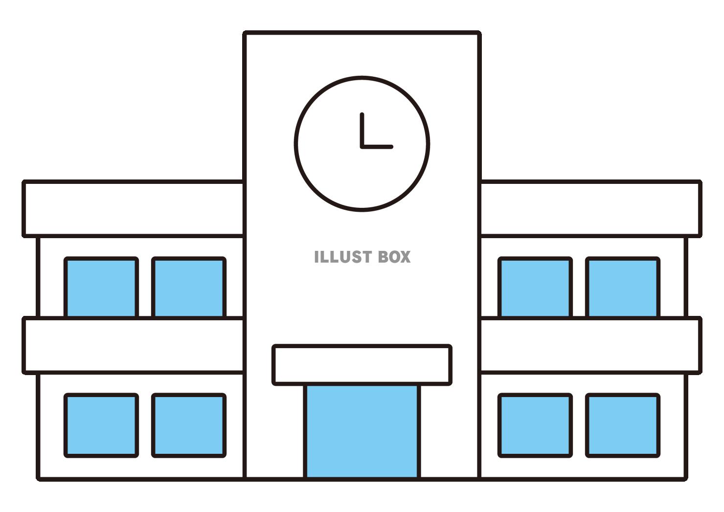 1_建物_学校・3時・二階建て