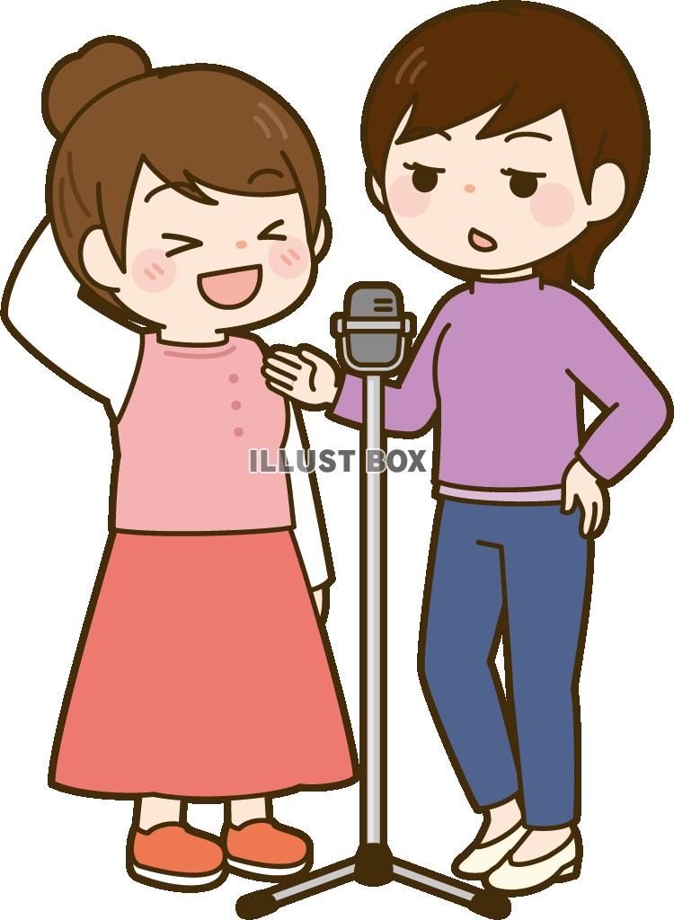漫才をするお笑い芸人（女性）