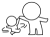 子供と遊ぶ棒人間