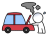 車の故障に困る棒人間