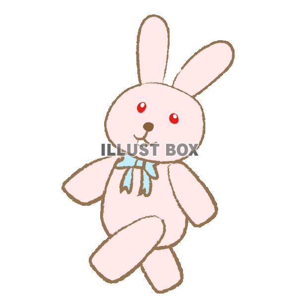 歩くうさぎのぬいぐるみ