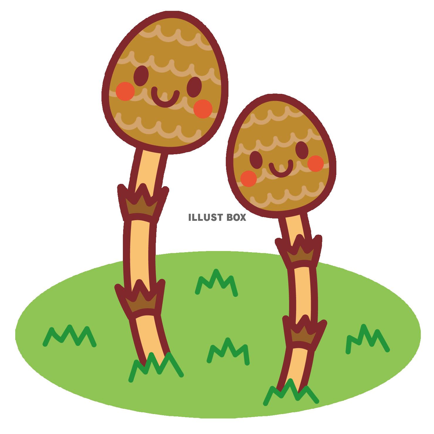 かわいい土筆のキャラクターイラスト