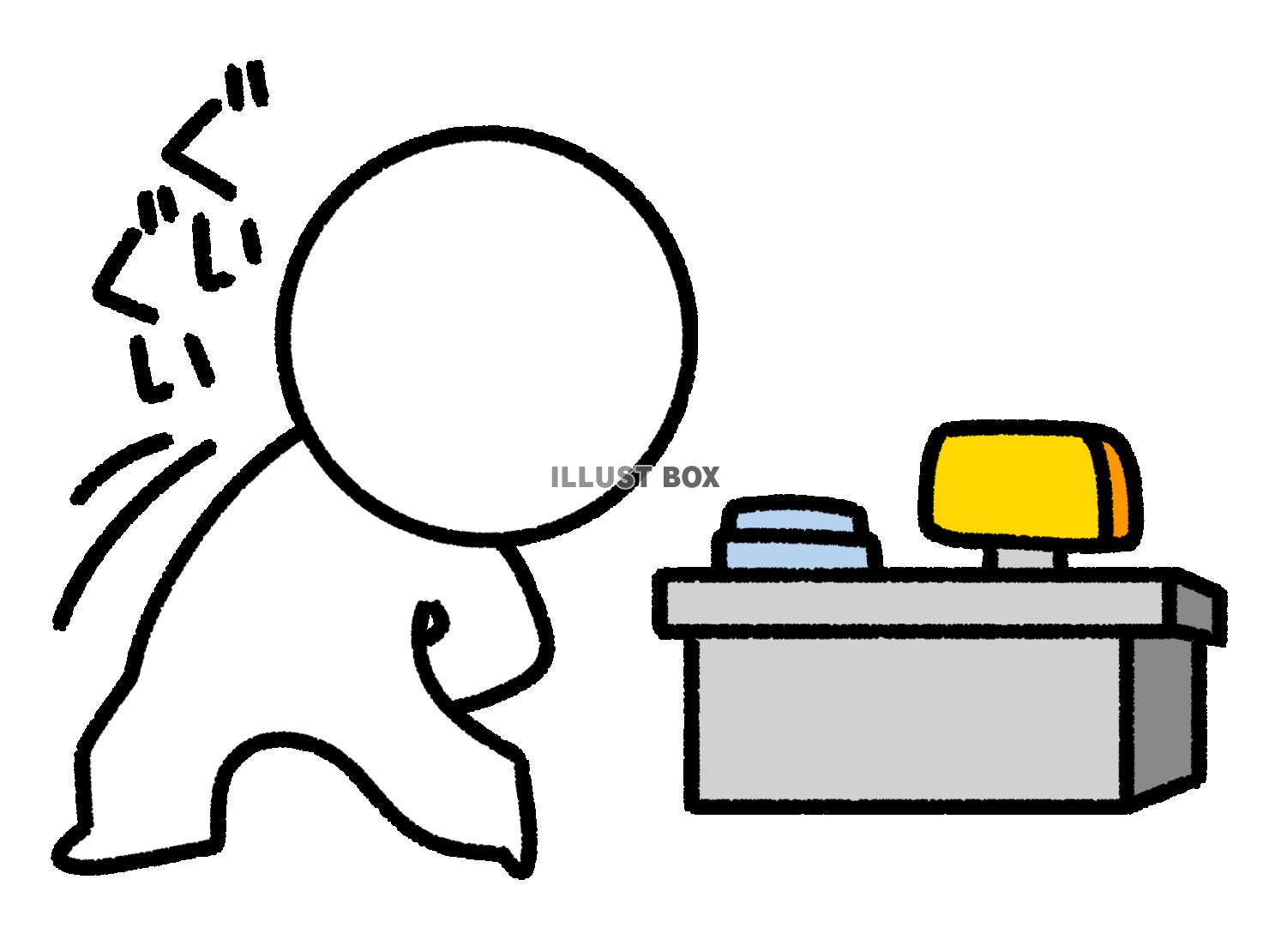 仕事の合間に伸びをする棒人間