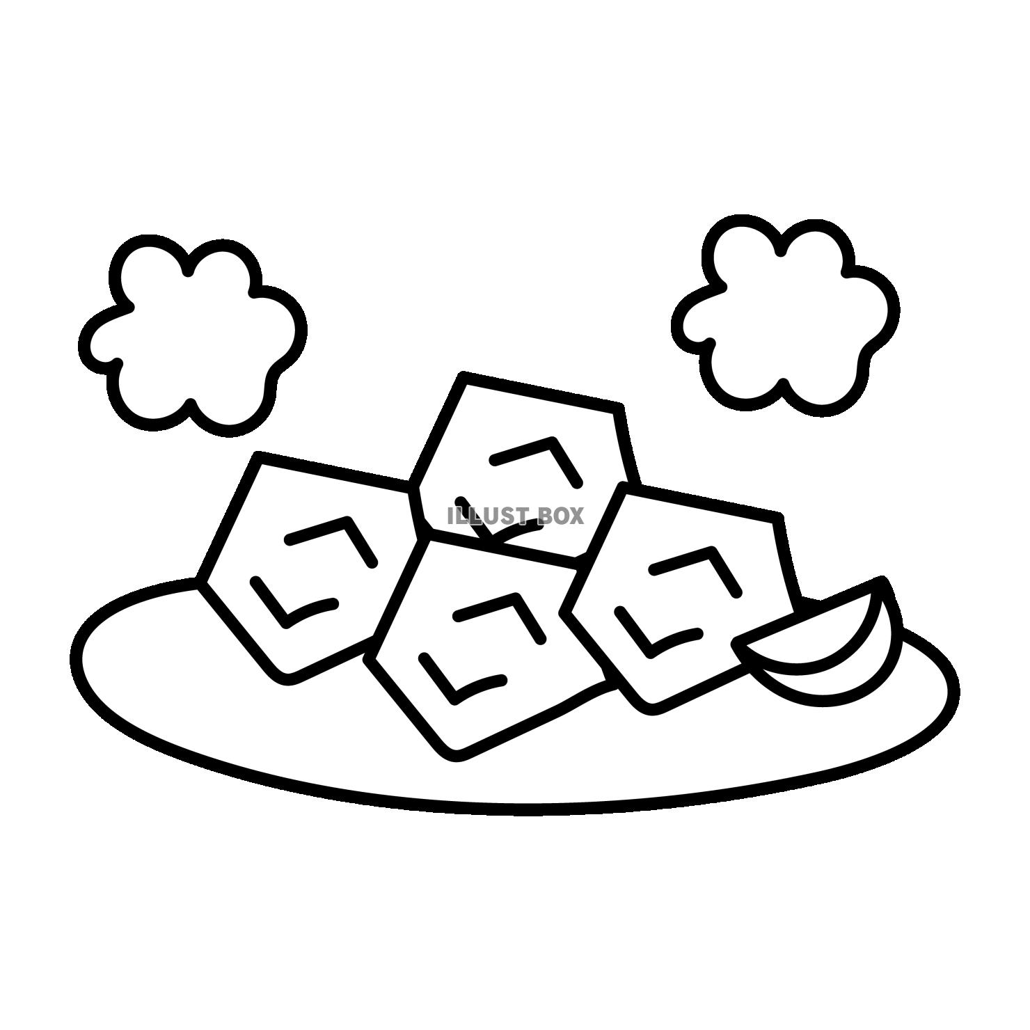 から揚げとレモンとお皿