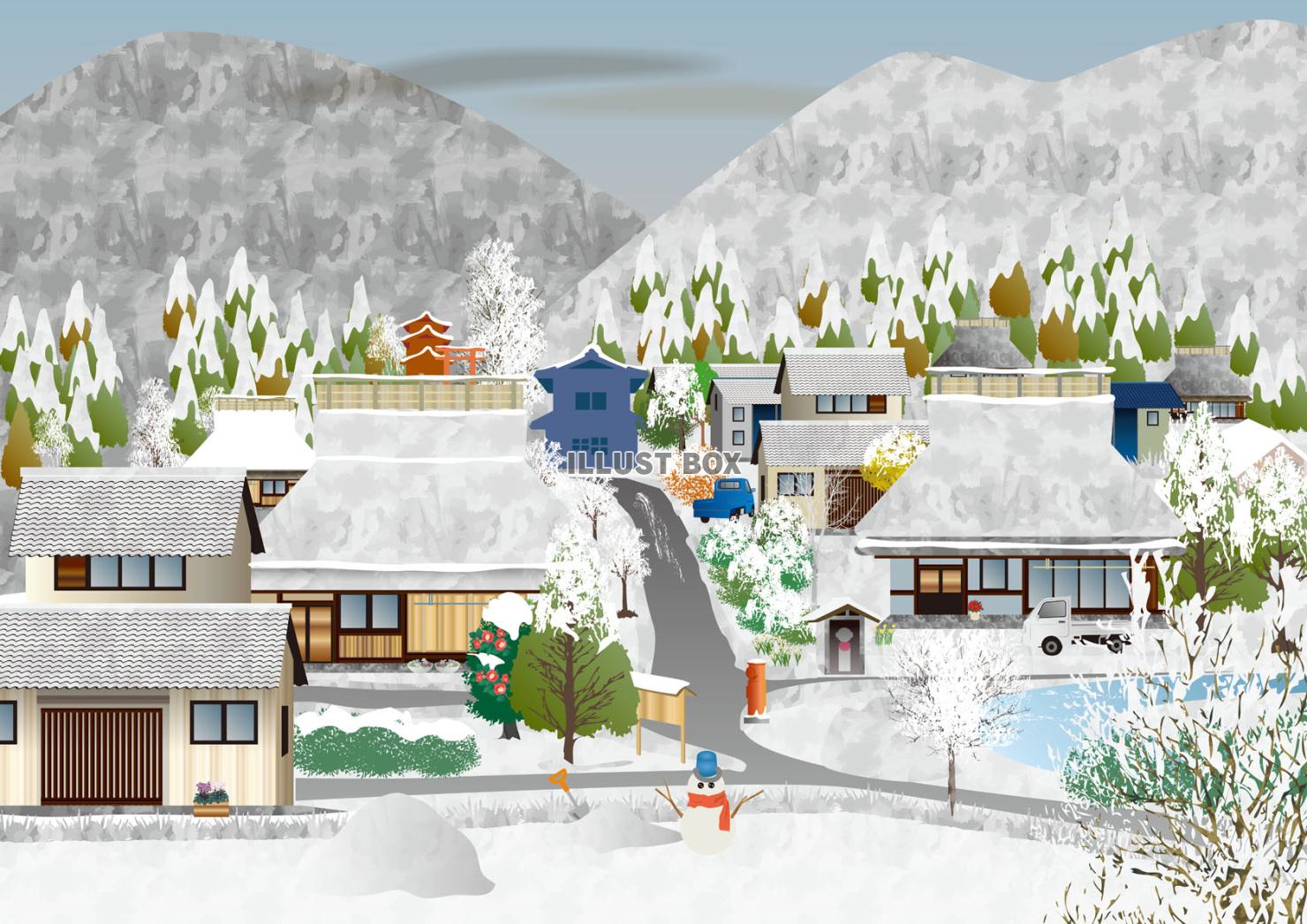 冬の里山降雪なし（ZIPに５倍拡大可能な高解像度画像）