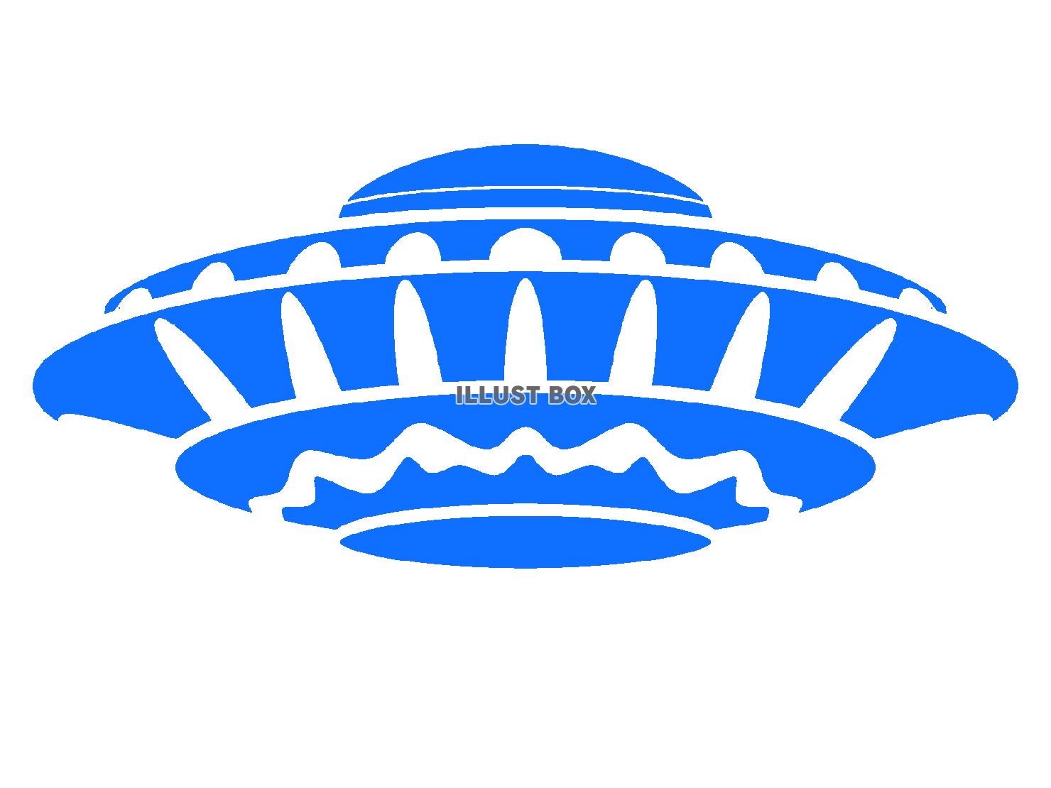 青色の派手なUFOのシルエット