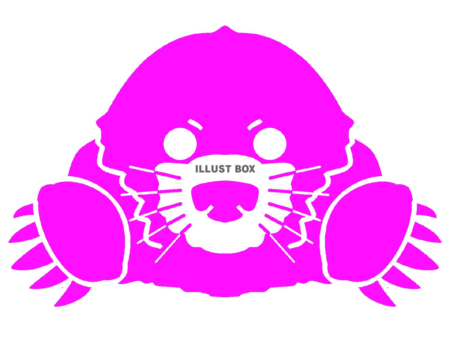 紫色のかわいい土竜のシルエット