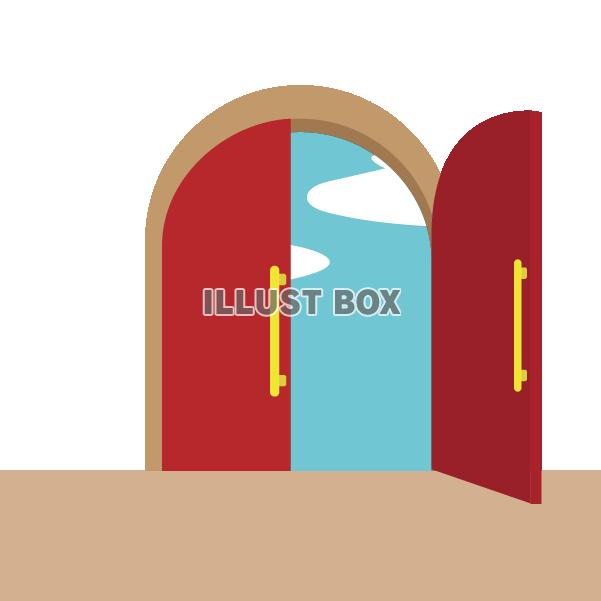 両開き扉の片方が開いた様子