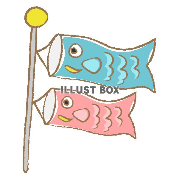 風に吹かれたこいのぼり