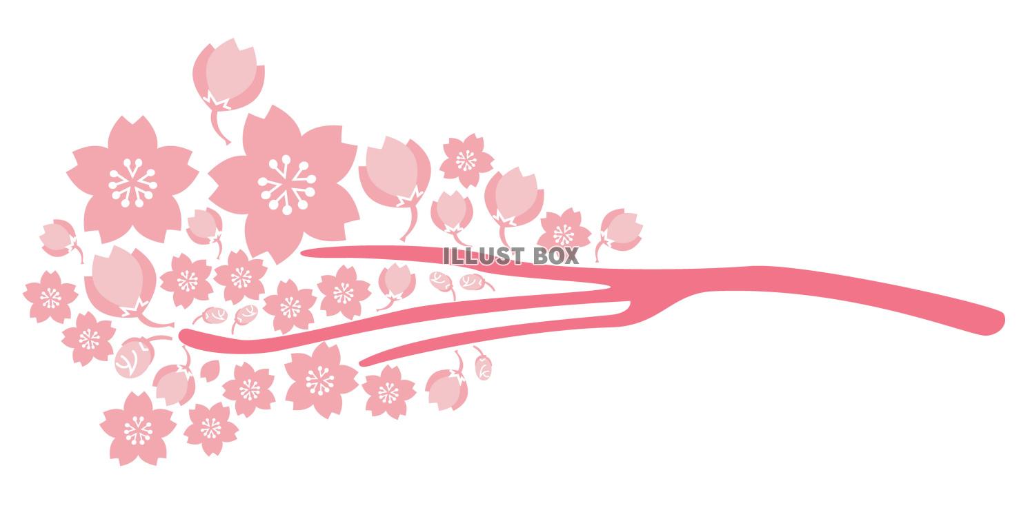 桜の枝　ベクターイラスト