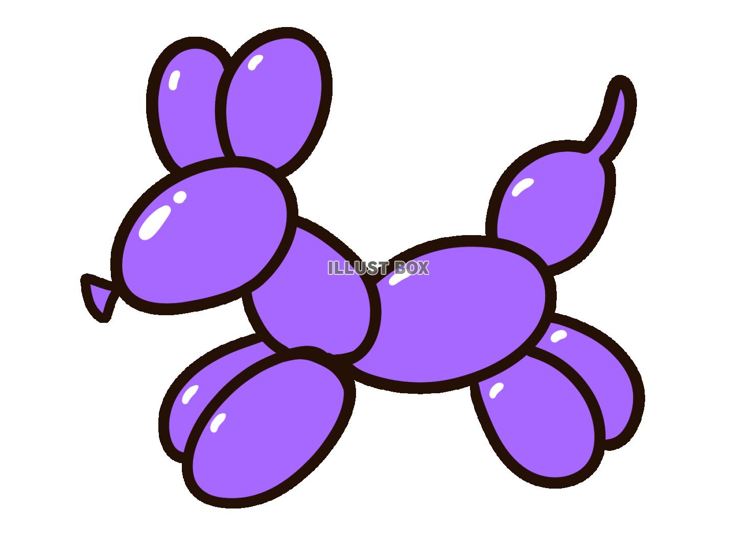 かわいい犬のバルーンアート　紫