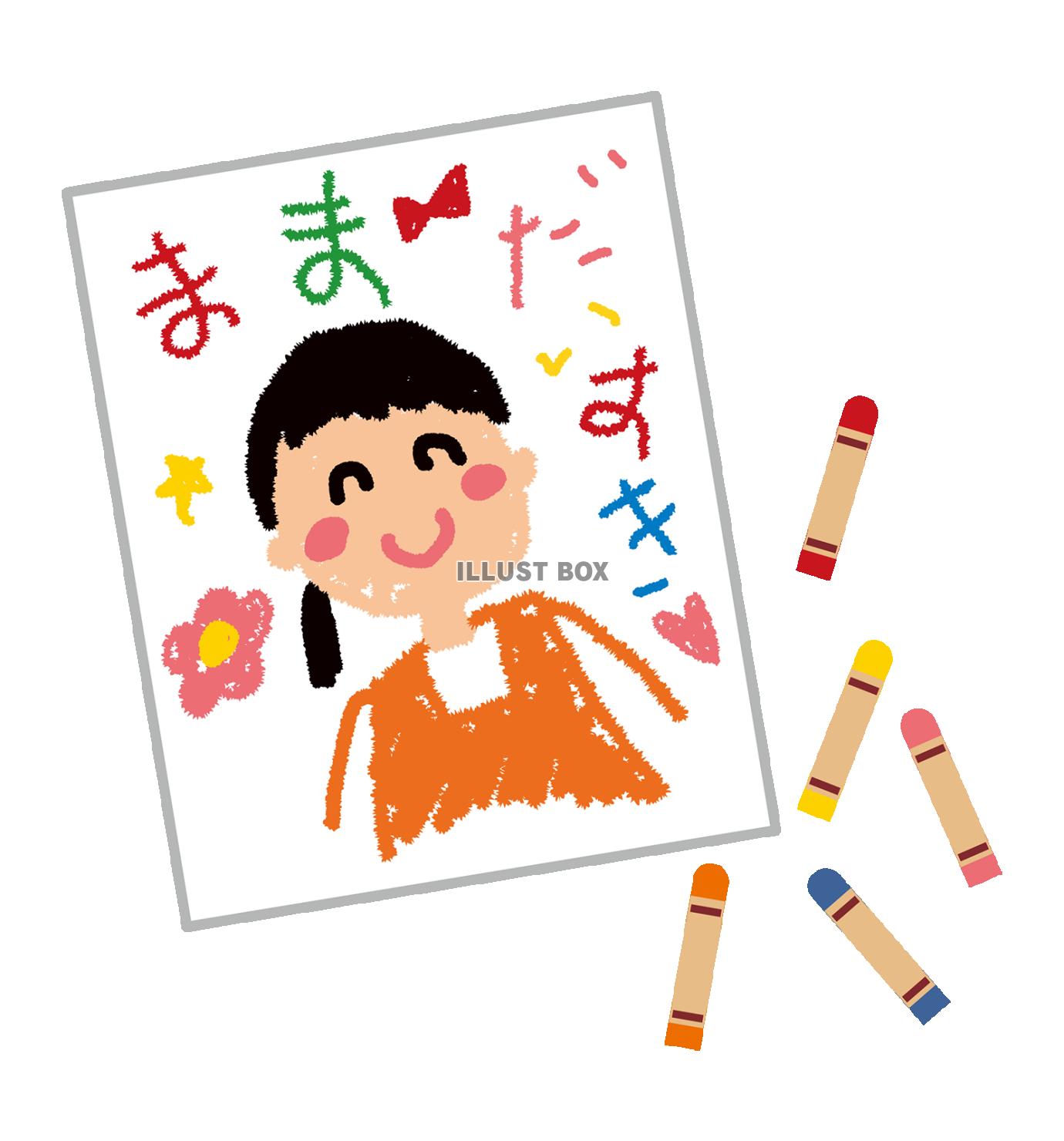母の日の似顔絵イラスト