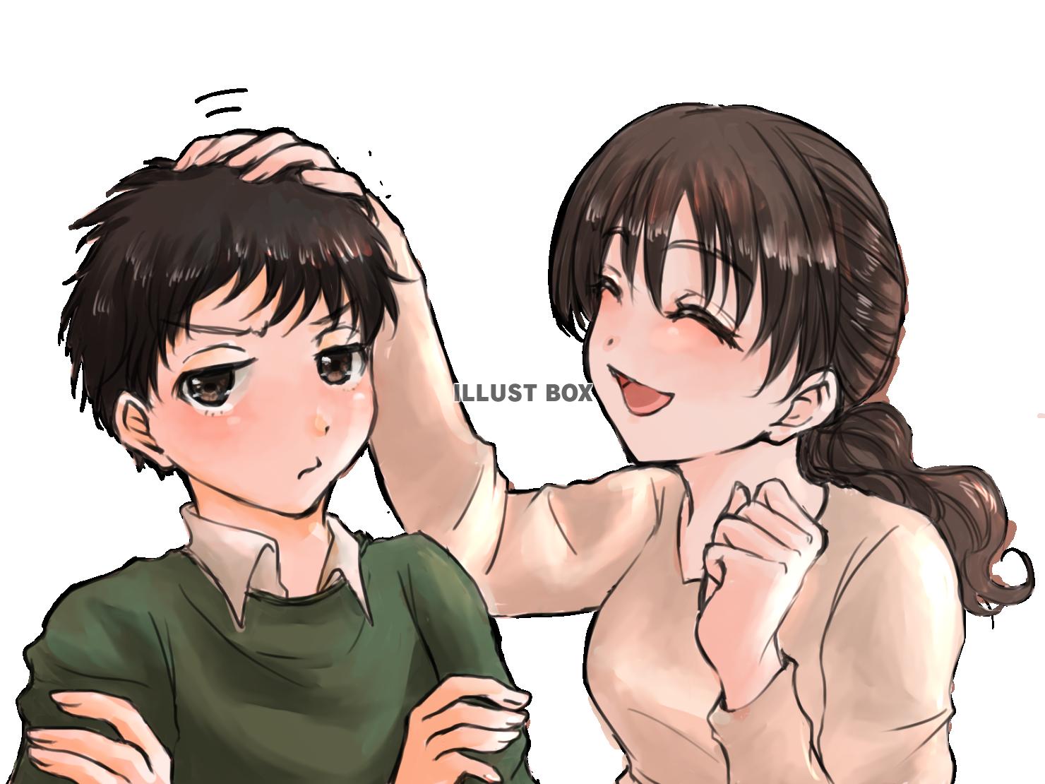 子供をナデナデするお母さん