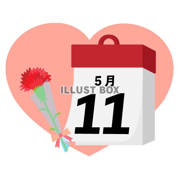 2025年の母の日5月11日の日めくりとカーネーション