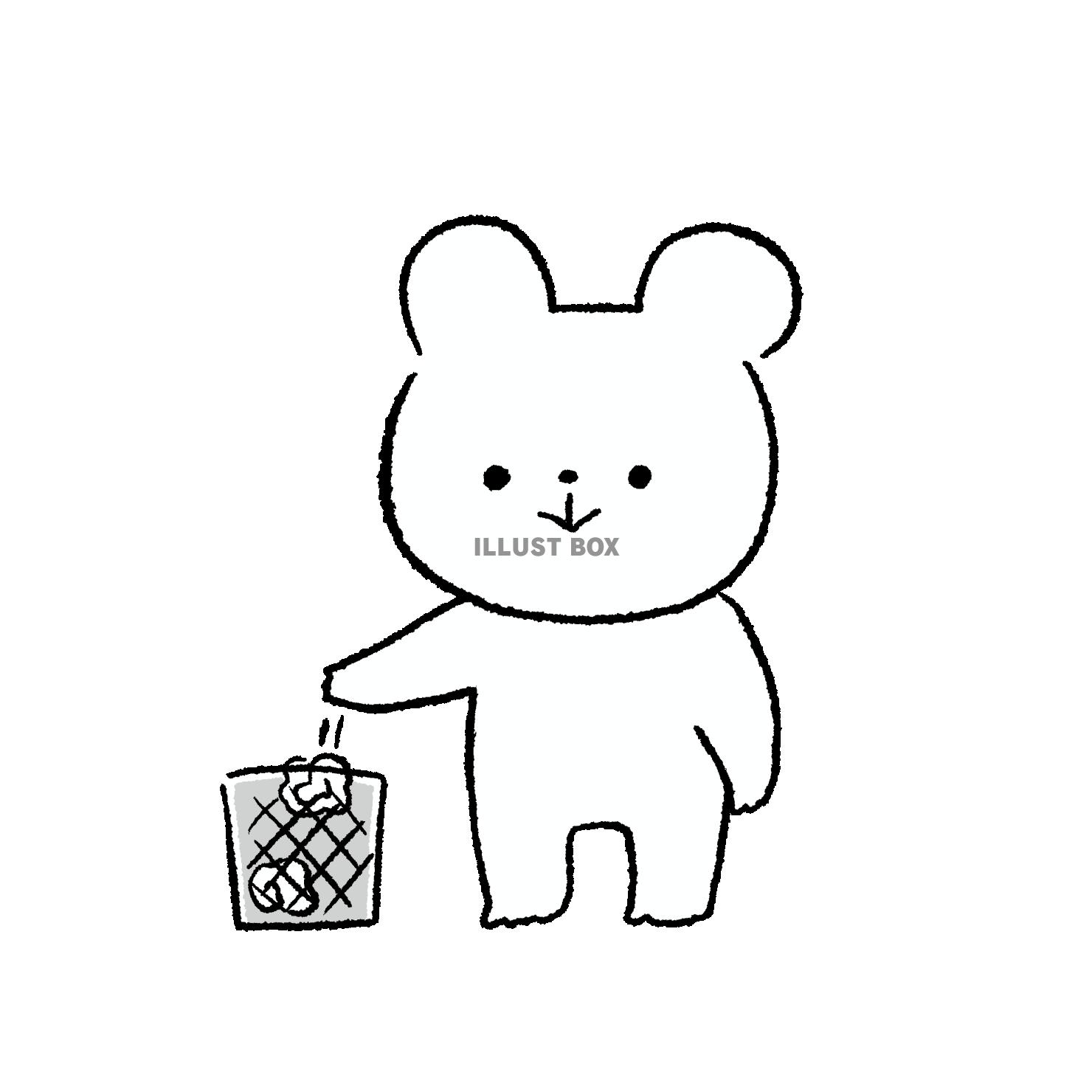 ゴミ捨てするくま