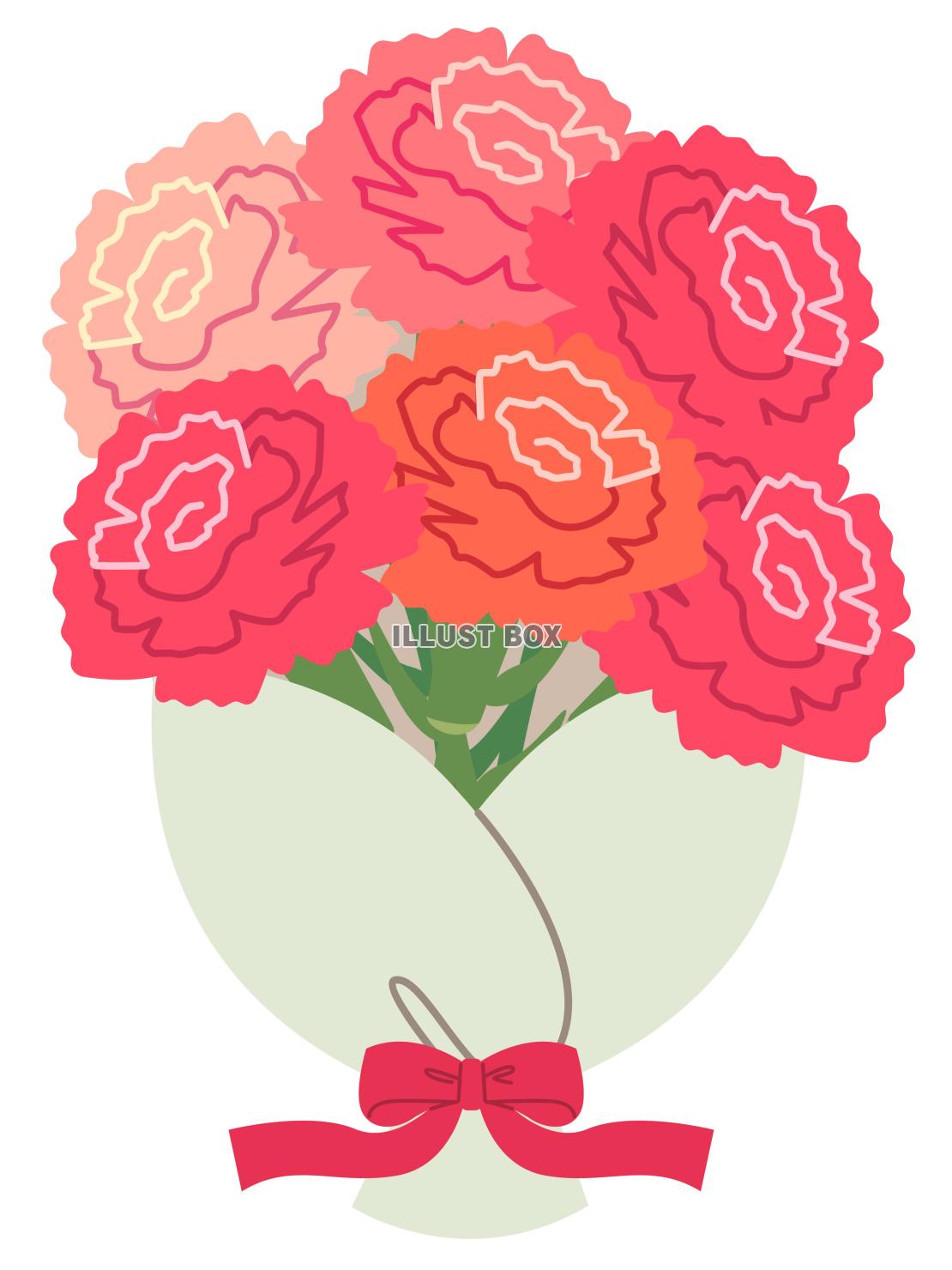 カーネーションの花束　ベクターイラスト