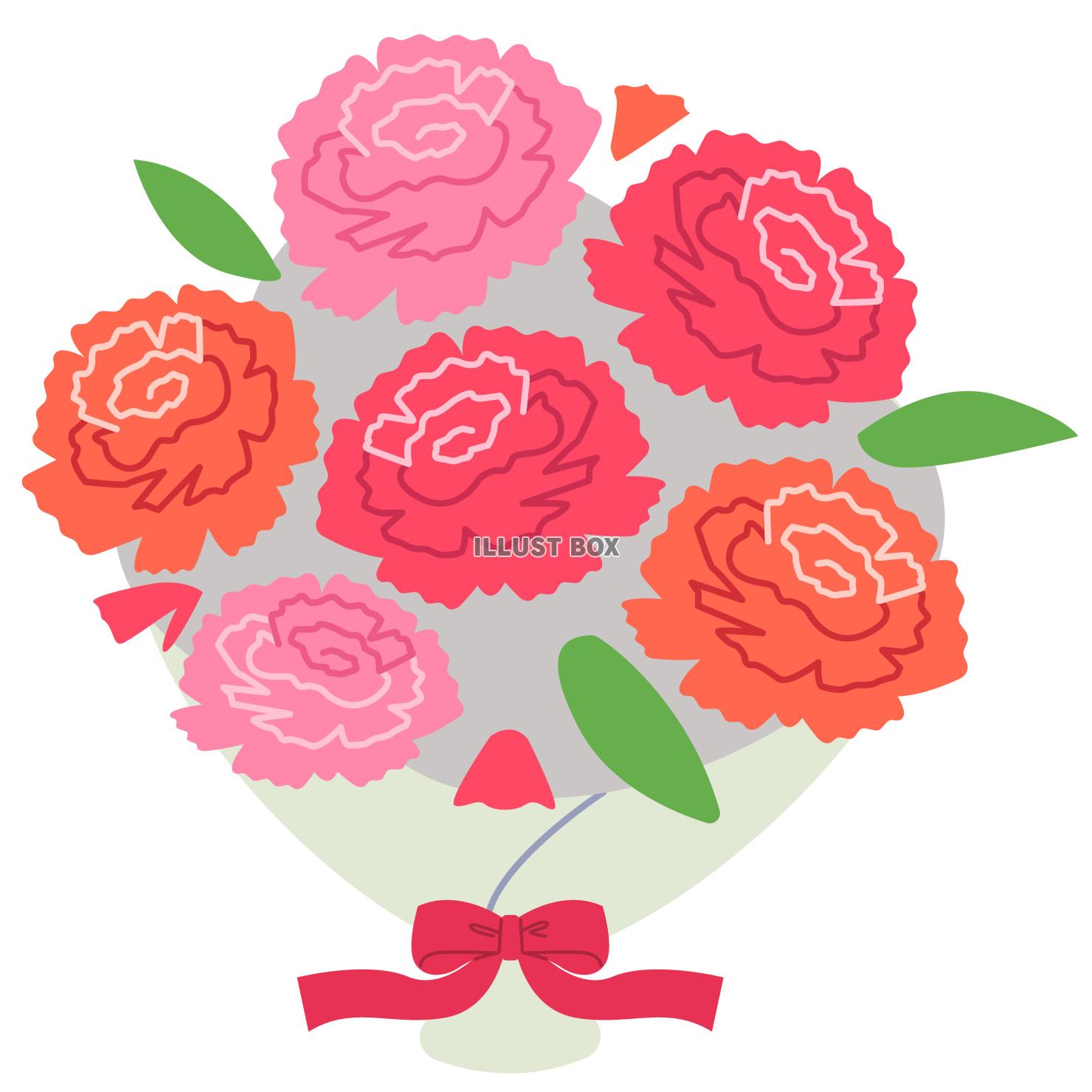 カーネーション花束　ベクターイラスト