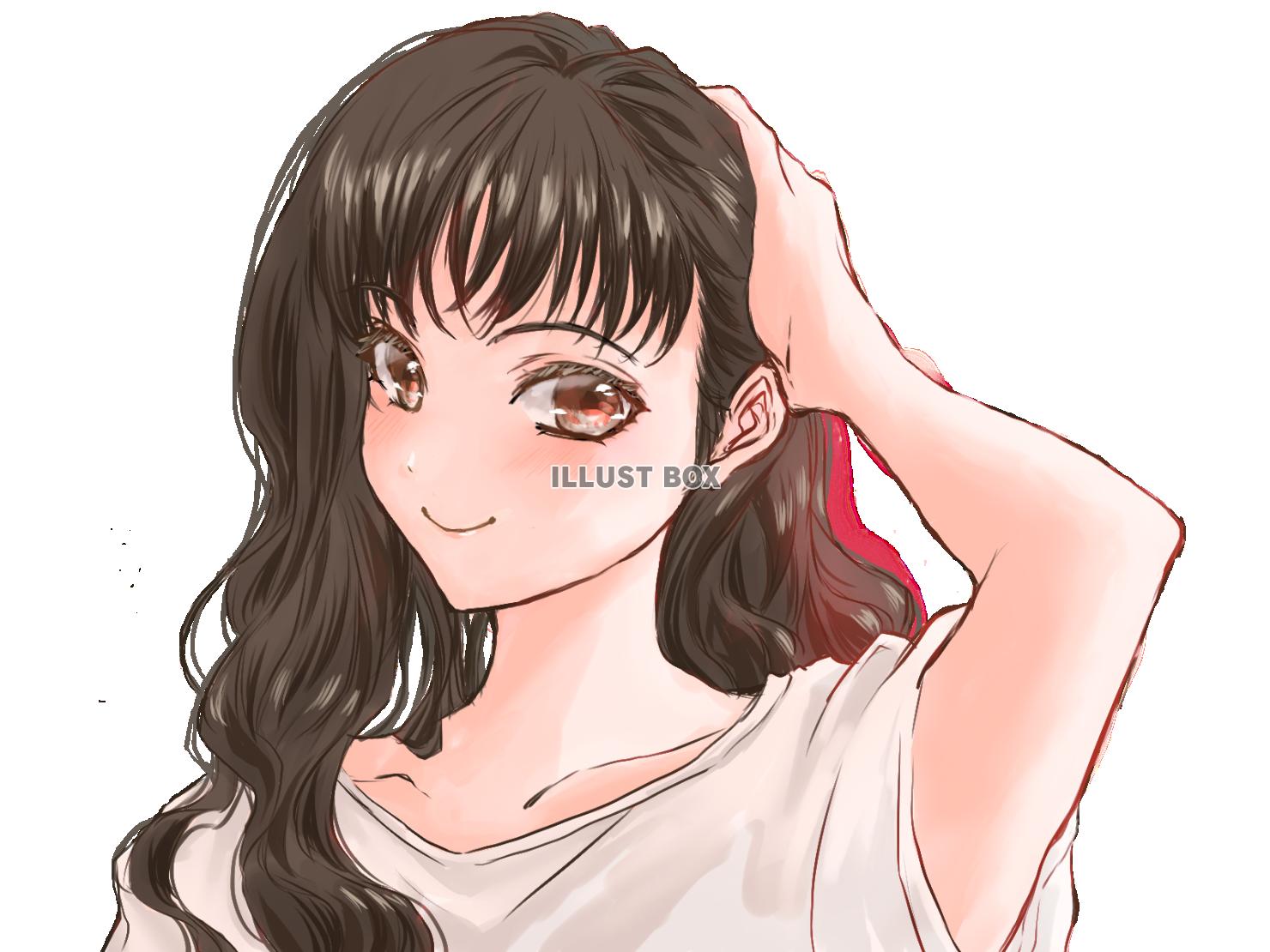 髪をかき上げる女の子