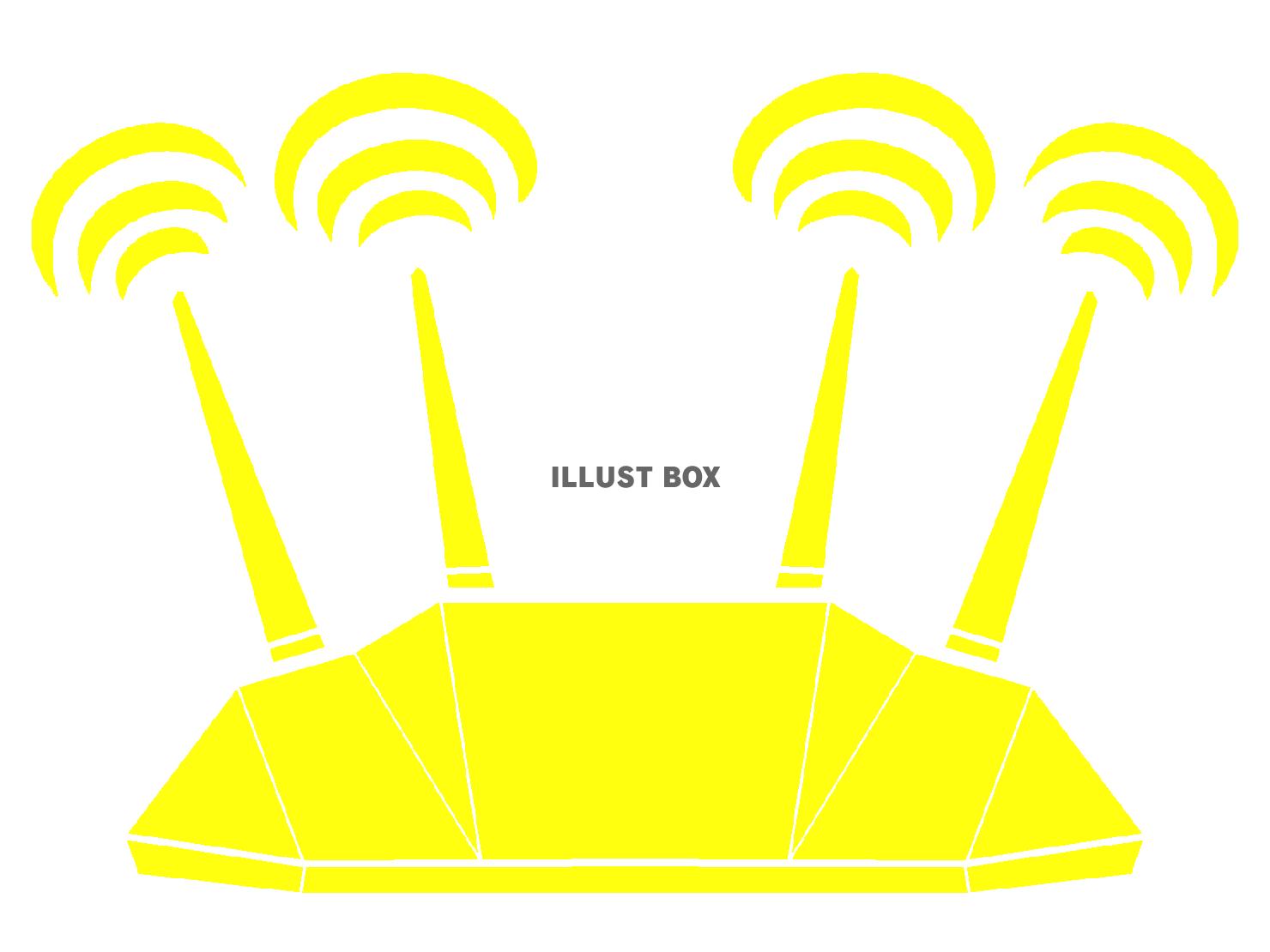 黄色のWIFIルーターのシルエット