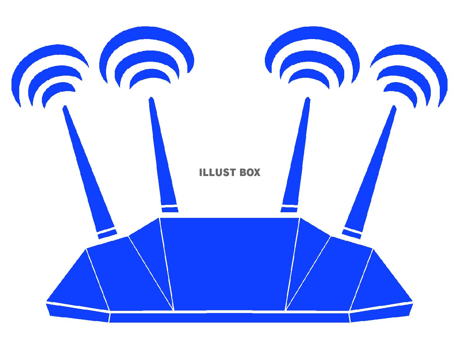 青色のWIFIルーターのシルエット