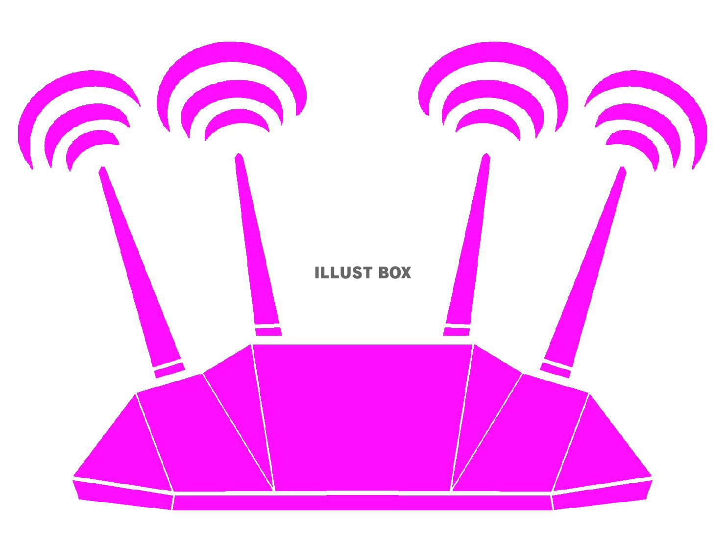紫色のWIFIルーターのシルエット