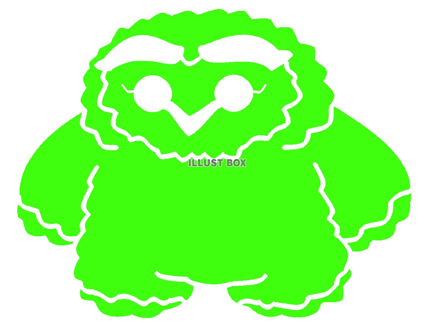 緑色のメンフクロウのシルエット