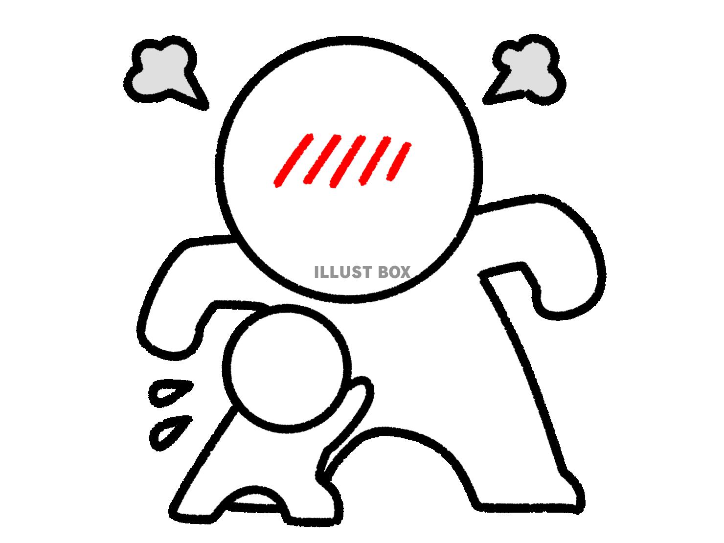 怒る人を止める棒人間の子供