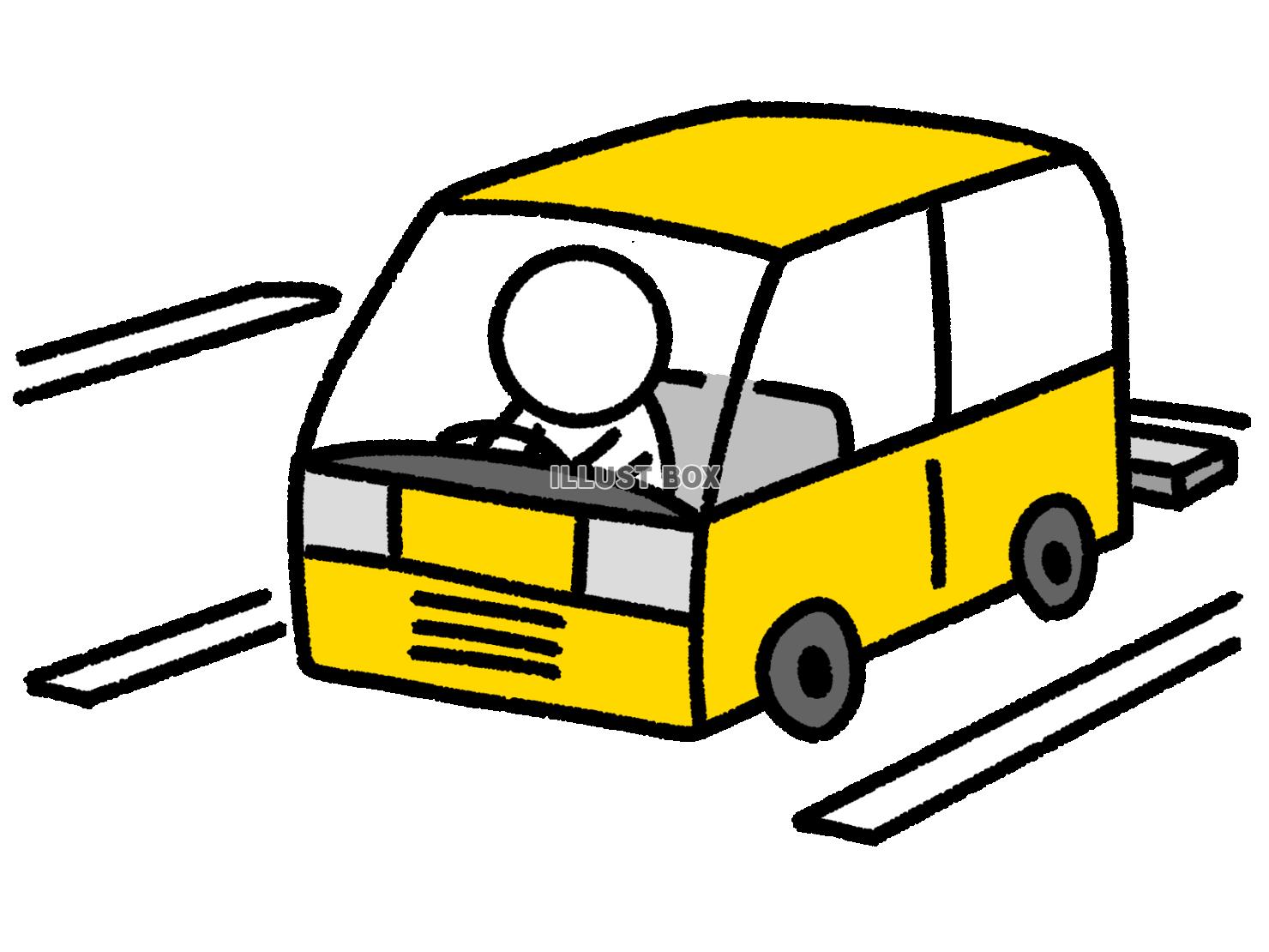 駐車場に車を止める棒人間