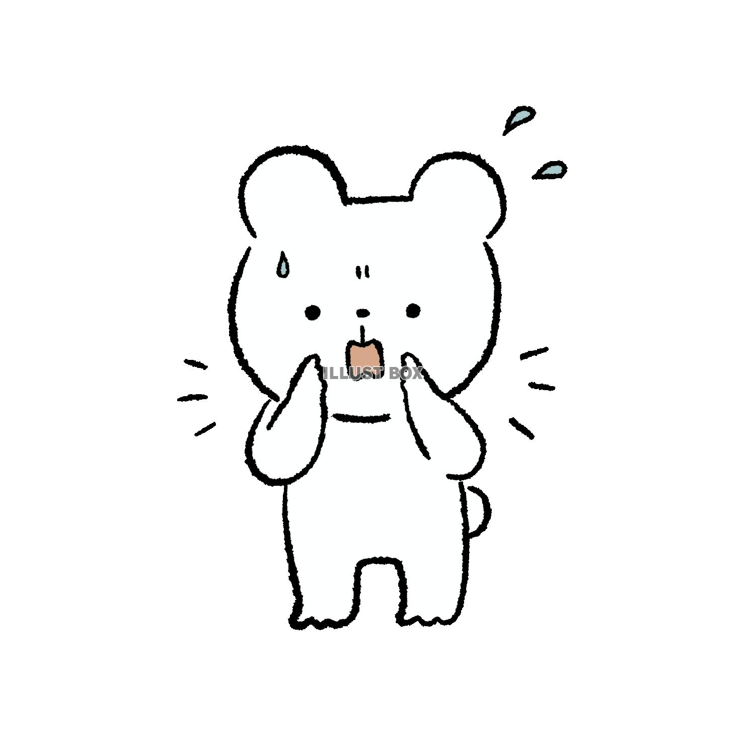 焦って呼びかけるくま