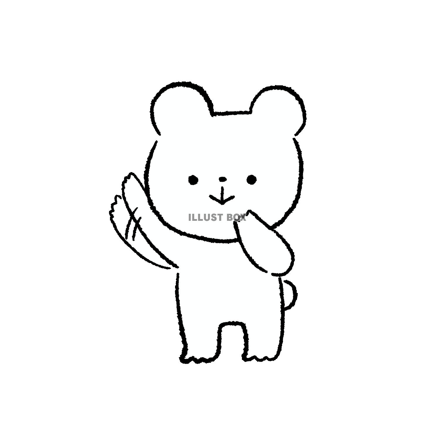 手を振るくま