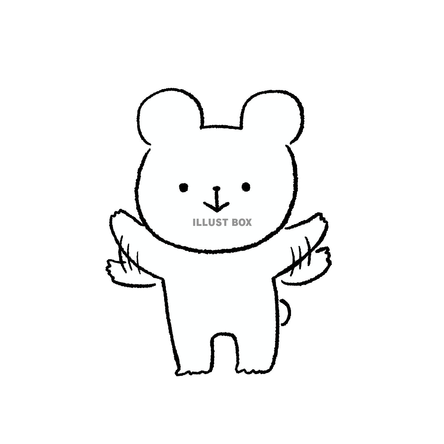 両手を振るくま
