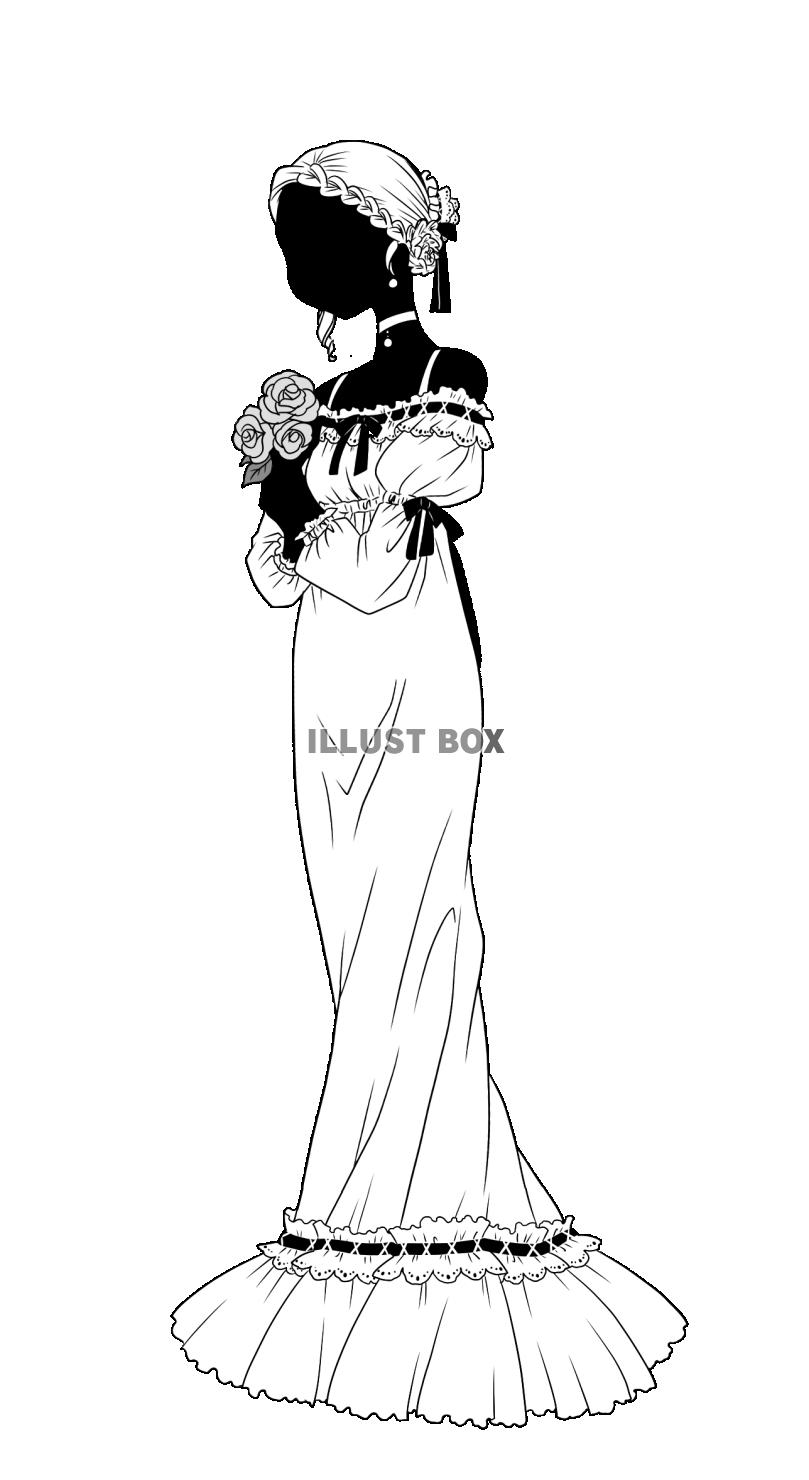 薔薇を持つ女性