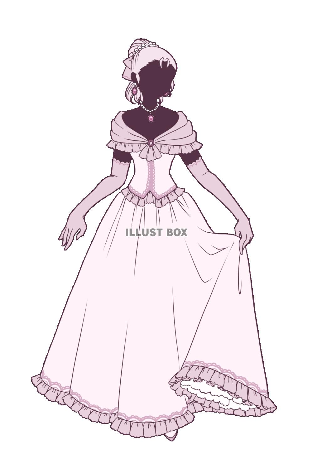 ピンクのドレスの女性