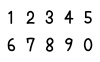  手書きのラフな数字
