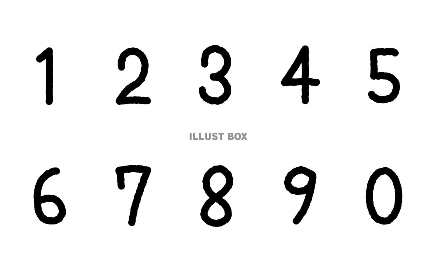  手書きのラフな数字
