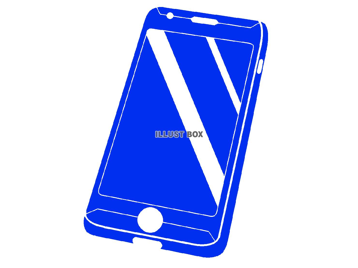 青色のスマホのシルエット