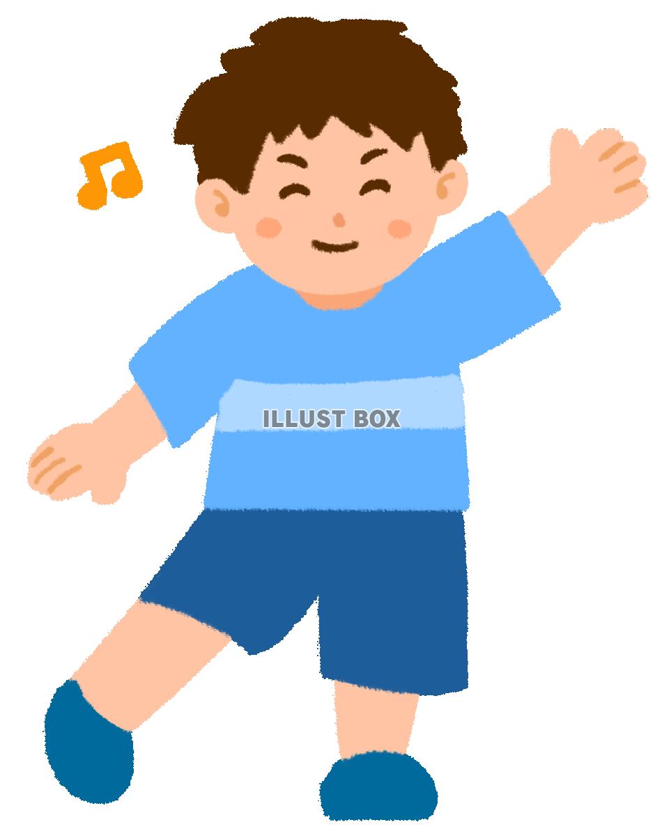 左手を斜め上に挙げて右脚を斜め下に挙げている男子