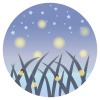 蛍の光と星空