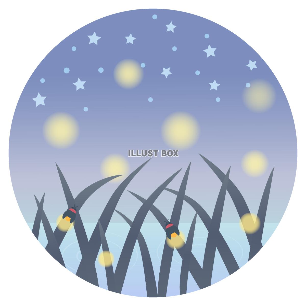 蛍の光と星空