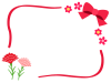 カーネーションリボンフレーム　透過png