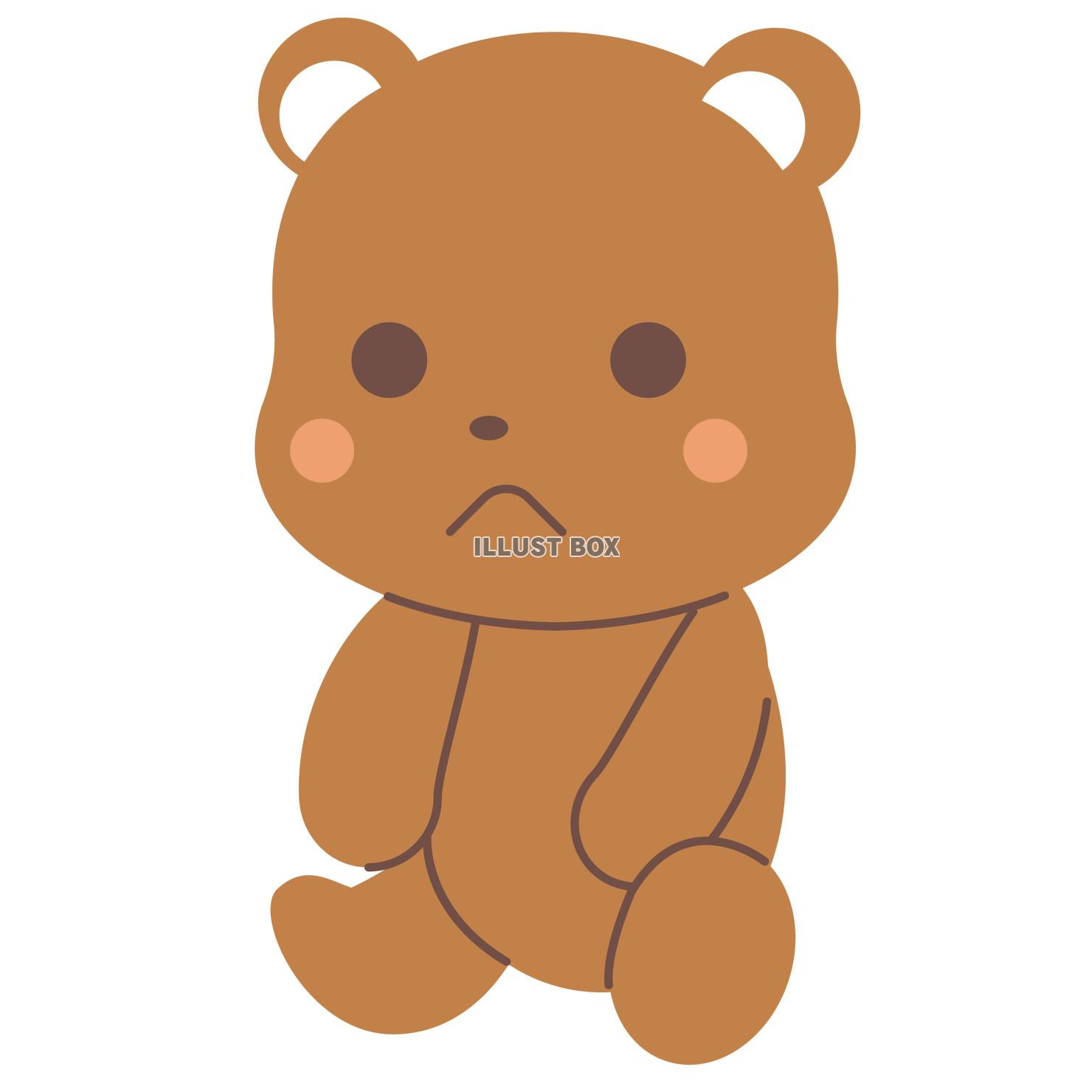 座っているかわいいくま　ベクターイラスト