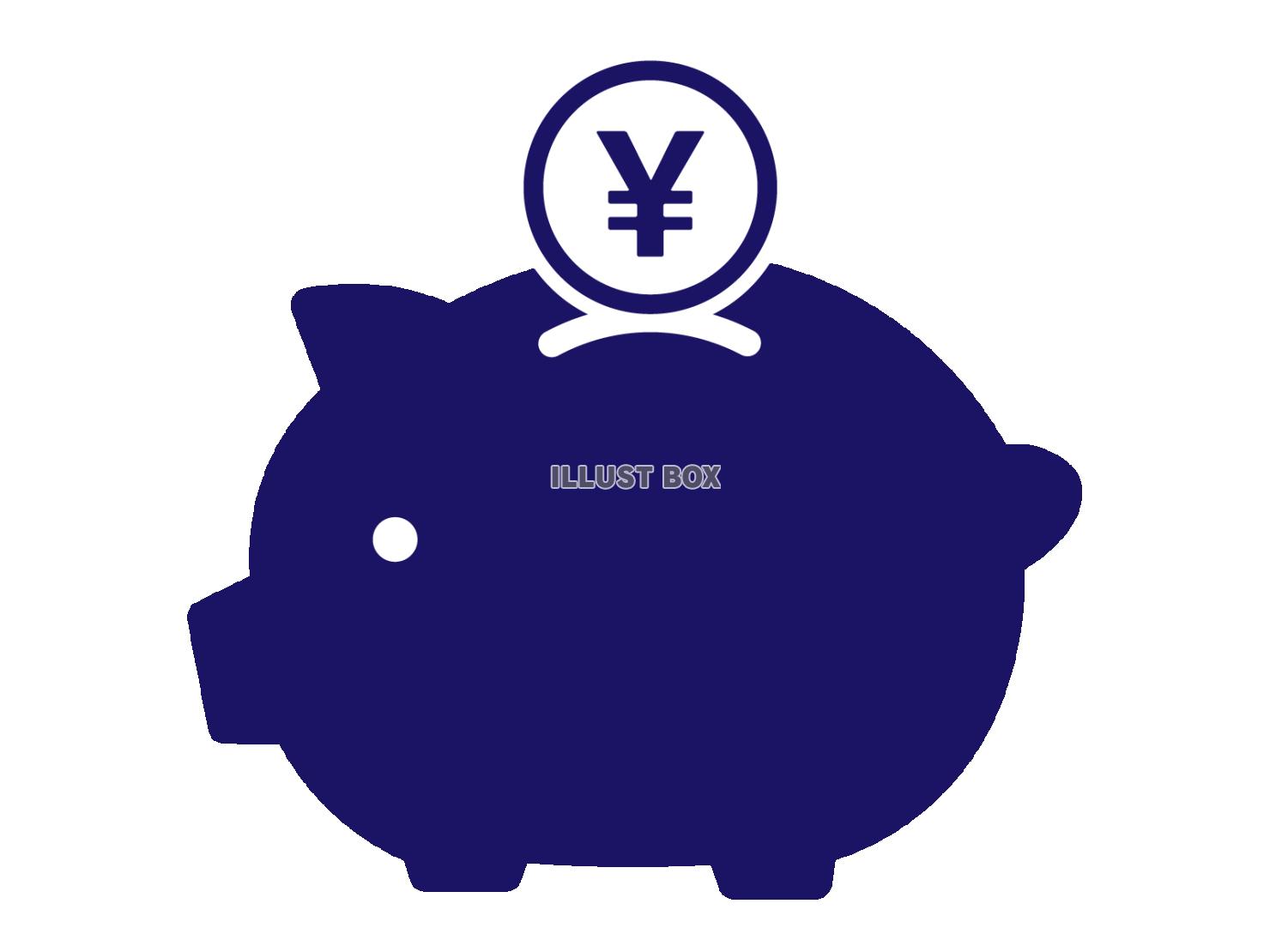豚の貯金箱のシルエット（アイコン）