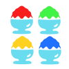 かき氷4種素材　透過png